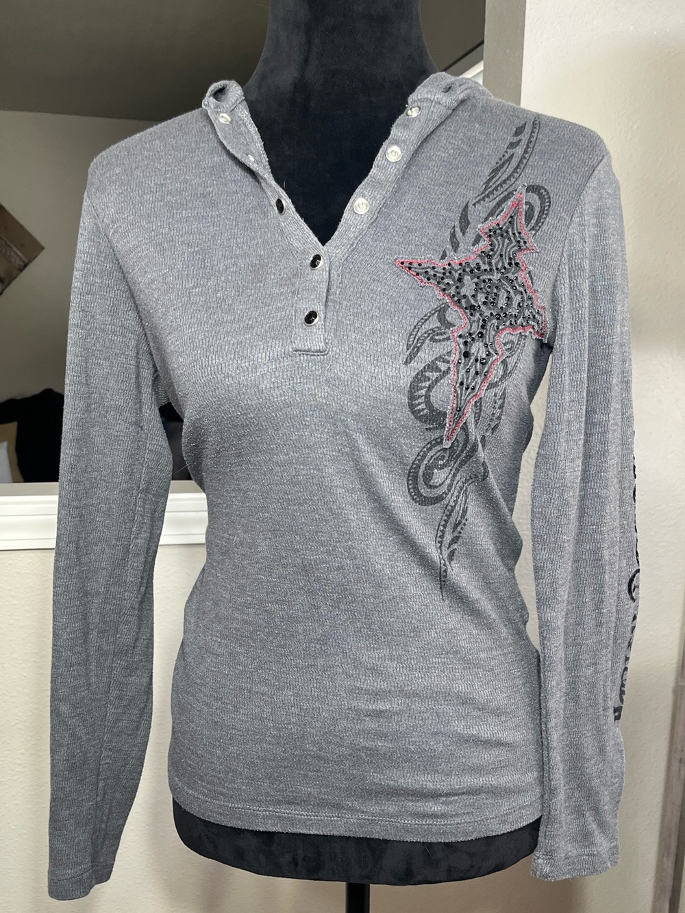 Stylish Harley Davidson, long sleeve shirt with sequins